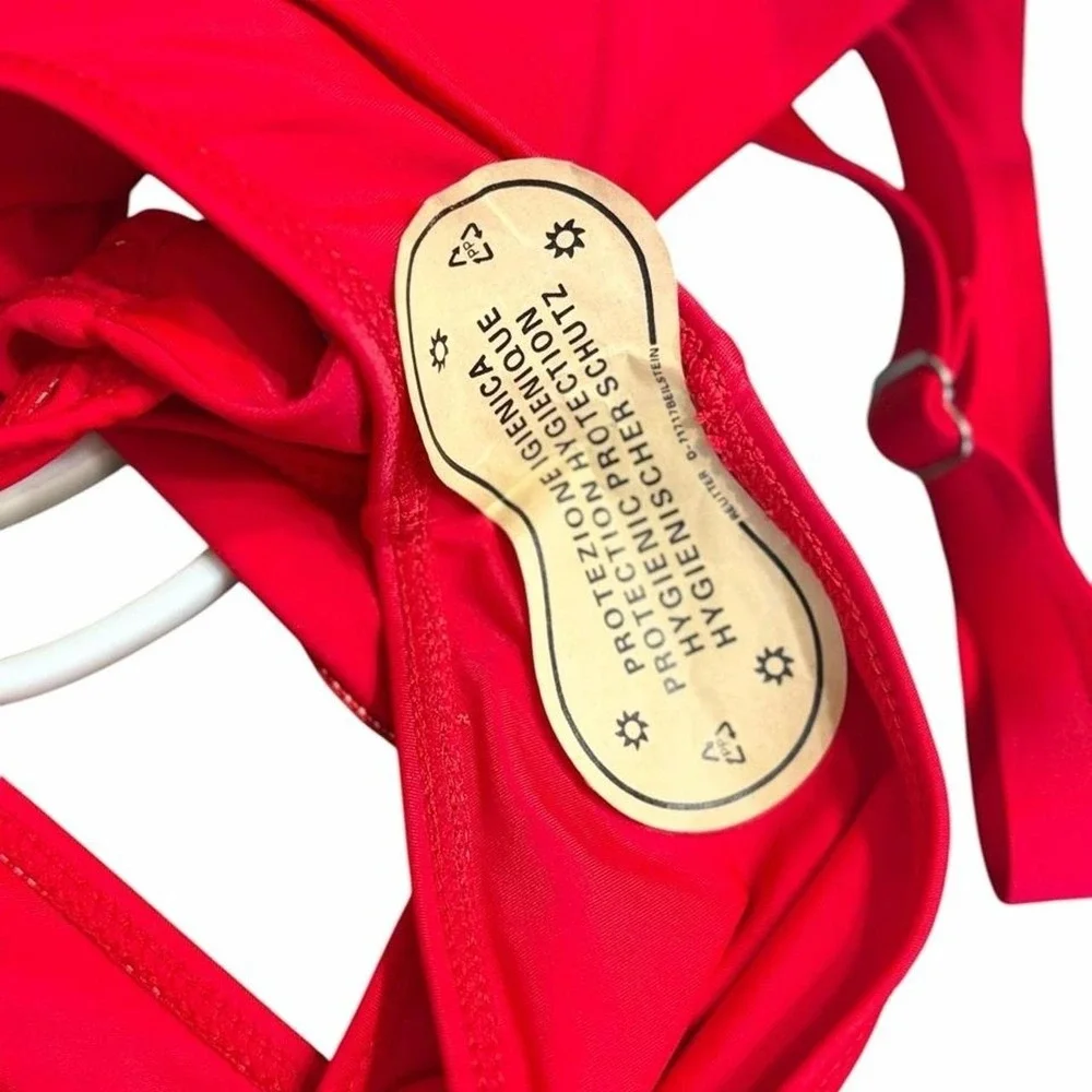Red swimwear  cutout